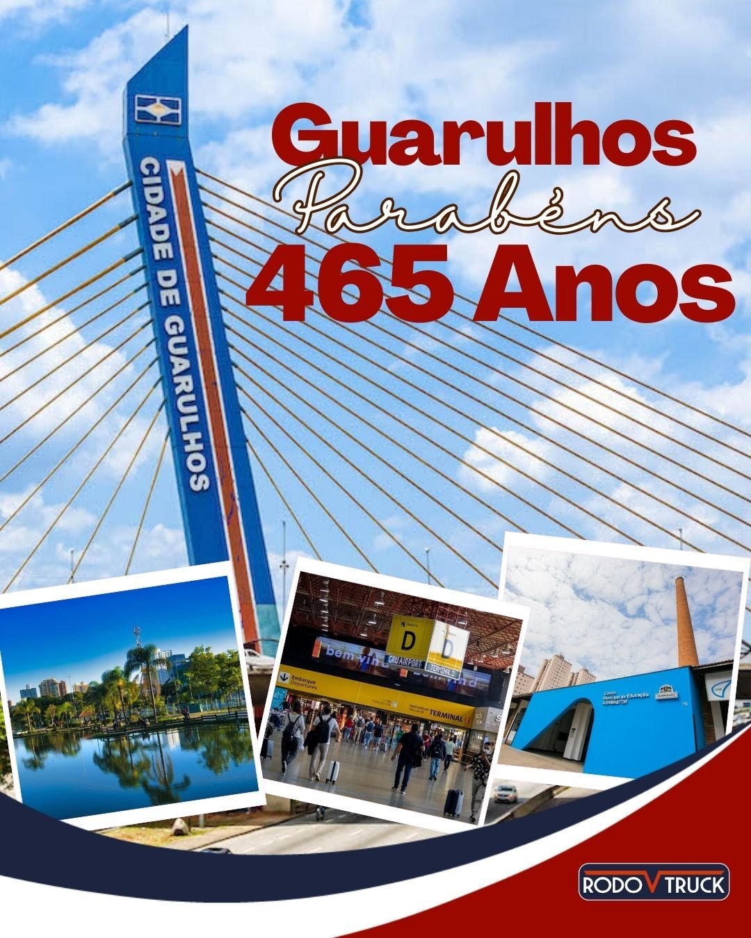 Parabéns Guarulhos!

Hoje nossa cidade completa 465 anos. Município que cresce a cada dia, gerando oportunidades e acolhendo pessoas de diversos pontos do País e do mundo. 

Seguimos juntos na construção e fortalecimento desta grande cidade!

#RodovTruck #Guarulhos #Guarulhos465Anos