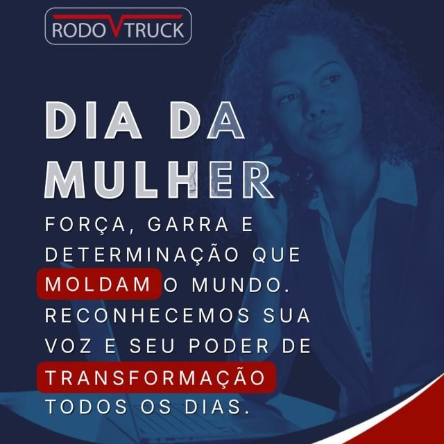 Força que constrói, garra que transforma. 

Na Rodovtruck, celebramos hoje todas as mulheres que, com determinação e inteligência, moldam o mercado e impulsionam o futuro. 

O nosso reconhecimento a quem faz a diferença todos os dias, com a mesma precisão e qualidade que buscamos em cada implementação.

Feliz Dia Internacional da Mulher! 

Quem é a mulher que inspira você a ir mais longe? 

Marque-a aqui nos comentários para que ela saiba o quanto é importante! 

 #DiaInternacionalDaMulher #Rodovtruck #MulheresNoLogistica #MulherEmpreendedora #TransporteRodoviario