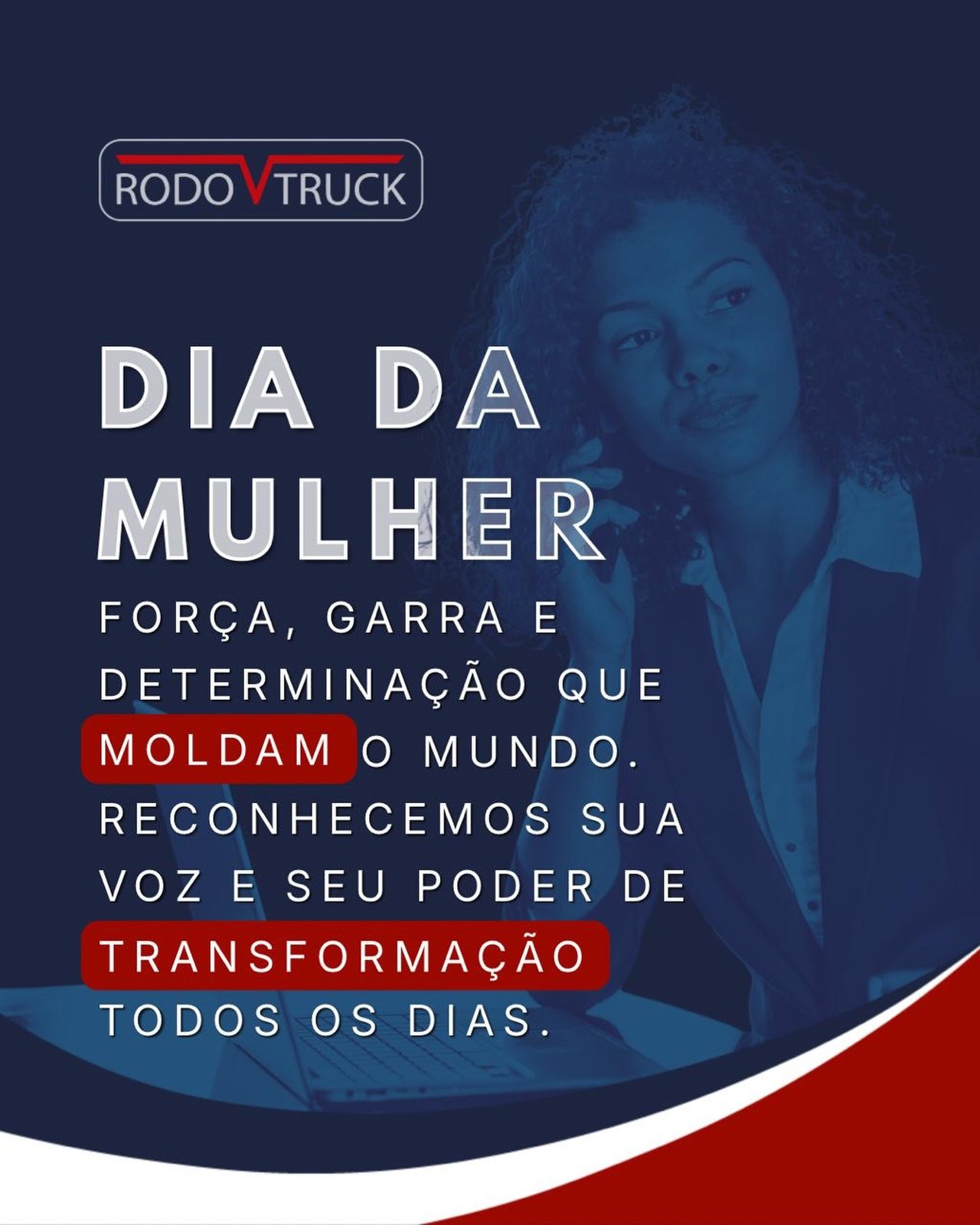 Força que constrói, garra que transforma. 

Na Rodovtruck, celebramos hoje todas as mulheres que, com determinação e inteligência, moldam o mercado e impulsionam o futuro. 

O nosso reconhecimento a quem faz a diferença todos os dias, com a mesma precisão e qualidade que buscamos em cada implementação.

Feliz Dia Internacional da Mulher! 

Quem é a mulher que inspira você a ir mais longe? 

Marque-a aqui nos comentários para que ela saiba o quanto é importante! 

 #DiaInternacionalDaMulher #Rodovtruck #MulheresNoLogistica #MulherEmpreendedora #TransporteRodoviario