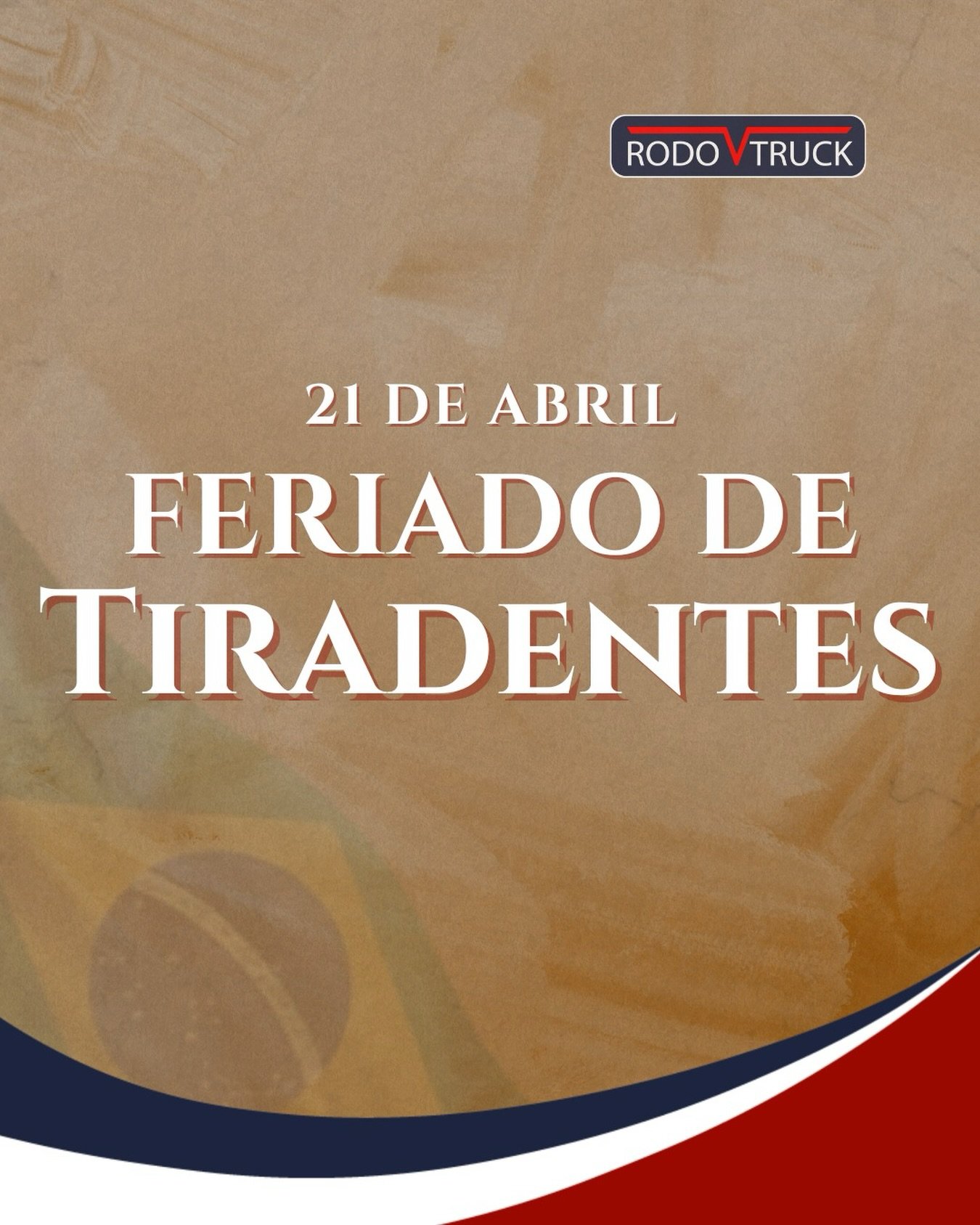 Neste 21 de abril, celebramos Tiradentes e a força de quem não para de lutar pelo nosso país. Assim como ele, a RodoVTruck acredita na liberdade de seguir em frente com segurança e eficiência nas estradas.

Aproveite o feriado para planejar sua próxima rota com quem entende do assunto!

Quer rodar com mais tranquilidade? Clique no link da bio e conheça nossas soluções!

#RodoTruck #Tiradentes #TransporteRodoviario #LogisticaBrasil #Caminhoneiro