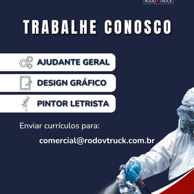 Se você é um profissional detalhista, busca um ambiente dinâmico, valoriza o trabalho em equipe e quer crescer profissionalmente em uma empresa que é referência em implementos rodoviários, o seu lugar é aqui com a gente!

Estamos contratando para o nosso Setor Operacional:

Ajudante Geral

 Design Gráfico

 Pintor Letrista

Não perca essa oportunidade de fazer parte da nossa equipe!

Como se candidatar? Envie o seu currículo atualizado diretamente para o e-mail: comercial@rodovtruck.com.br.

Marque aqui nos comentários aquele seu amigo que é fera em uma dessas áreas e está procurando uma grande oportunidade no trecho! 

#AjudanteGeral #Contratando #DesignGráfico #PintorLetrista #RodoVTruck